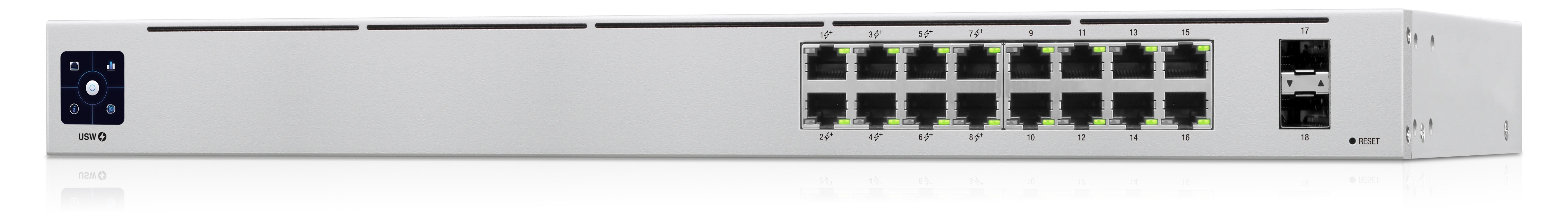 UniFi Switch 16 POE Gen2 front angle