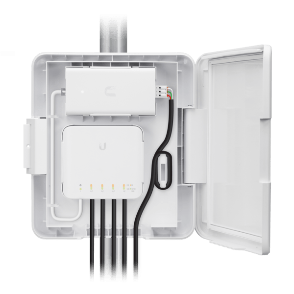 UniFi Switch Flex Utility front with products mounted