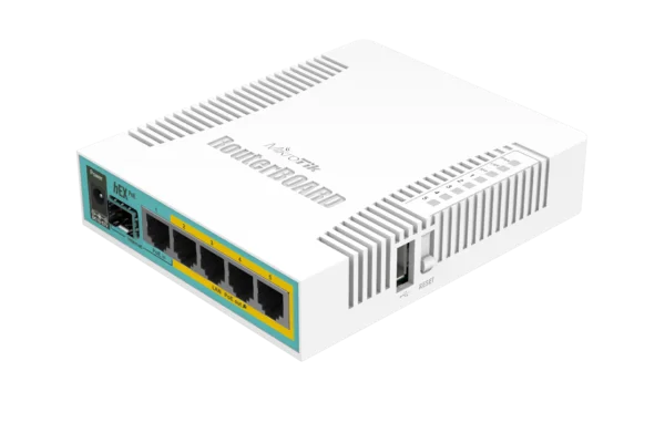 MikroTik hEX PoE left top angle