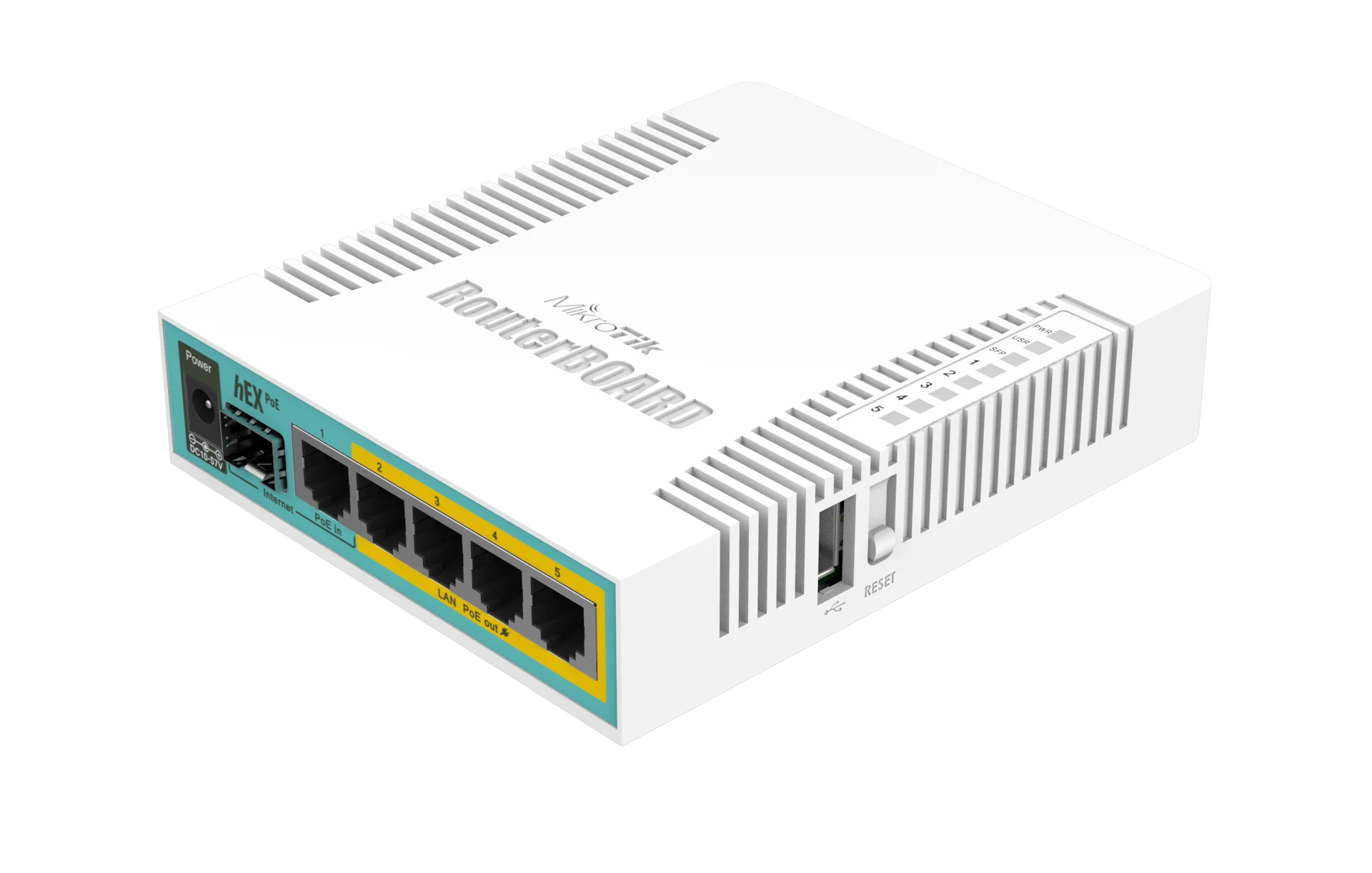 MikroTik hEX PoE left top angle