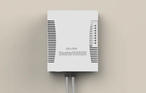MikroTik hEX PoE mounted